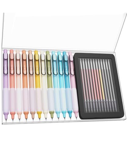 Mr. Pen- Retractable Gel Pens with Case, 12 Pack, Assorted Color Ink | 12 Refills, Fine Point 0.5 mm, Fast Dry, Smooth Writing, Cute Gel Ink Pens for Drawing, Writing Planner and School Supplies