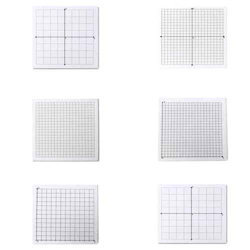 Graph Paper Sticky Notes - 6 Pads for Students, 3x3 Inch, Notepad with Math Quadrants and Grid Lines, Homeschooling Tools, Peels Off Cleanly, White