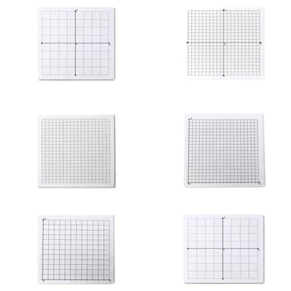 Graph Paper Sticky Notes - 6 Pads for Students, 3x3 Inch, Notepad with Math Quadrants and Grid Lines, Homeschooling Tools, Peels Off Cleanly, White