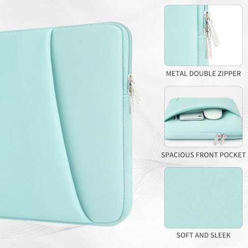 RAINYEAR Laptop Sleeve Case with Front Pocket, 13.3 Inch Protective Portable Case Briefcase Laptop Carrying Bag Compatible with 13.3-14 Inch Laptop PC, 14 Inch MacBook Pro M5 M4 M3 M2 M1, Mint Green - color: Mint Green, size: 13.3-14 inch