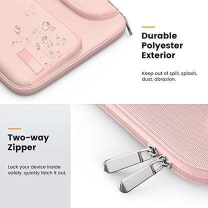 MoKo 9-11 Inch Tablet Sleeve Bag, Fits iPadAir 5/4th 10.9, iPadPro 11 Inch, iPad 9/8th 10.2, iPad 10th 10.9, Tab S8/S9 11",Waterproof Polyester Bag with Double Pockets,Retractable Handle, Pink - color: Pink, style: 9-11 Inch