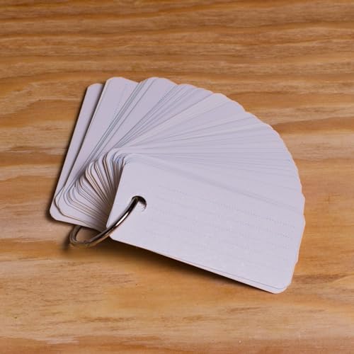 YOKIVE 150 Pcs Blank Flash Cards for Studying, Index Note Cards with Ring, Easy Flip, Great for Studying Bookmark Learning (Brown, 3.5 x 2-Inch) - color: Brown