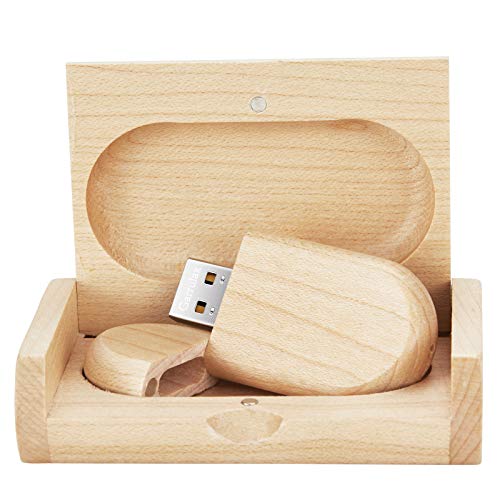 USB Flash Drive, Wooden 8GB / 16GB / 32GB USB2.0 USB Memory Stick Date Storage Pendrive Thumb Drive(64GB, Ellipse Maple) - color: Ellipse Maple, size: 64GB