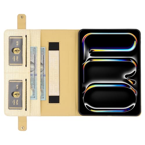 Shiny Case for iPad mini 5/4/3/2/1, Mini 7.9" Handbag Case, Techcircle Iridescent PU Leather Folio Envelope Pocket Stand Cover with Hand Strap+Shoulder Strap+Pencil Holder+Card Slots, Shiny Yellow - color: 03 Shiny Cream Yellow, size: iPad Mini 5/4/3/2/1