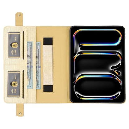 Shiny Case for iPad mini 5/4/3/2/1, Mini 7.9" Handbag Case, Techcircle Iridescent PU Leather Folio Envelope Pocket Stand Cover with Hand Strap+Shoulder Strap+Pencil Holder+Card Slots, Shiny Yellow - color: 03 Shiny Cream Yellow, size: iPad Mini 5/4/3/2/1
