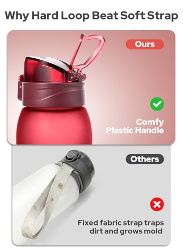 Opard Zip 32oz Plastic Water Bottle Dishwasher Safe, Leakproof Flip-Top Lid, BPA Free Tritan, Wide Mouth Reusable Sports Water Bottle for Gym Hiking Commuting Outdoor Travel and School - color: Cranberries Red, style: 32 Ounces