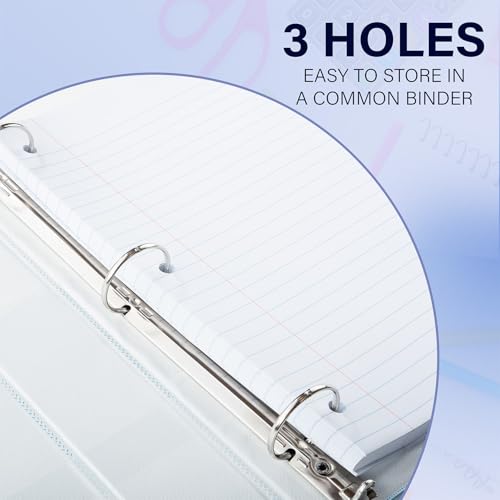 Notebook Paper Wide Ruled, Loose Leaf Paper Wide Ruled Notebook Binder Paper Bulk, Lined Filler Paper for 3 Ring Binders - 10.5” X 8", for Student, College, School - 150 Sheets - (6 Pack) - style: 6 Pack
