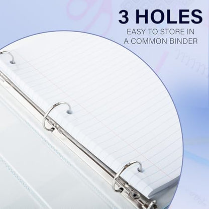 Notebook Paper Wide Ruled, Loose Leaf Paper Wide Ruled Notebook Binder Paper Bulk, Lined Filler Paper for 3 Ring Binders - 10.5” X 8", for Student, College, School - 150 Sheets - (6 Pack) - style: 6 Pack