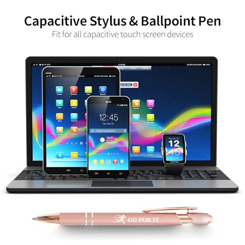 15 Pack Motivational Pen Set - Inspirational Quotes Retractable Ballpoint Pens for Office School Supplies, Encouragement Gifts for Women Men, RoseGold - color: RoseGold, style: Positive