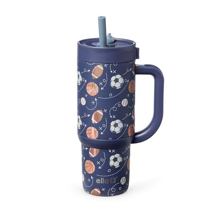 Ello Oasis 18oz Insulated Stainless Steel Kids Tumbler with Straw, Goal Getter - color: Goal Getter, size: 18 Ounces