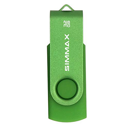 SIMMAX USB Flash Drives 2 Pack 32GB Memory Stick Swivel Design USB 2.0 Flash Drive Thumb Drive Zip Drives (32GB Blue Green) - color: 32GB 2Pack Blue Green, size: 32GB