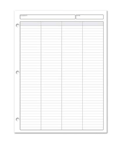 BookFactory 4 Column Columnar Pad, Wire-O, 50 Pages | Four Columns Notepad Format, 8.5'' x 11'' - Made in USA - size: 4 Column, style: Notepad
