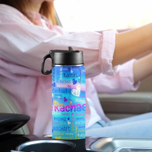 MyPupSocks Personalized Water Bottle for Kids, Customized Water Bottle for Girls & Boys School, Custom Name Stainless Steel Water Bottle, 18oz Insulated Leak Proof Kids Cup with Straw Lid - color: Color 93
