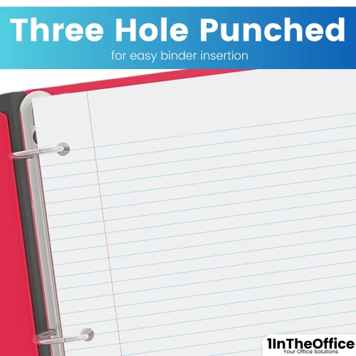 1InTheOffice Loose Leaf Paper College Ruled, Notebook Paper College Ruled, Lined Filler Paper, 3-Hole Punched, 8.5" x 11", Letter Size, 600 Pack