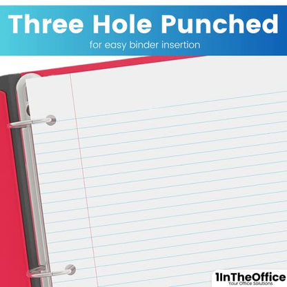1InTheOffice Loose Leaf Paper College Ruled, Notebook Paper College Ruled, Lined Filler Paper, 3-Hole Punched, 8.5" x 11", Letter Size, 600 Pack