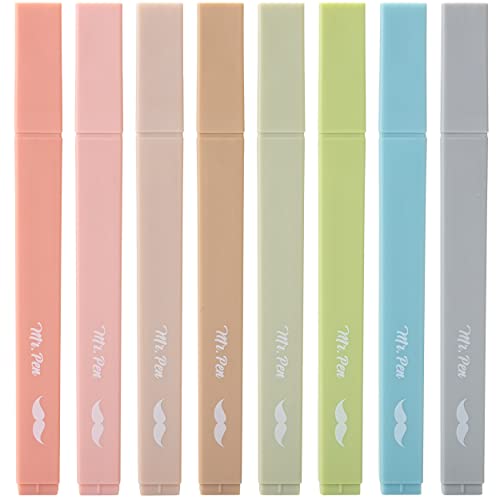 Mr. Pen- Aesthetic Highlighters No Bleed, 8 Pack, Vintage Colors | Chisel Tip, Cute Highlighters Assorted Colors for Journaling, Highlighting, Underlining, Fast Dry, Back to School Supplies - color: Vintage Colors, size: 8 Pack