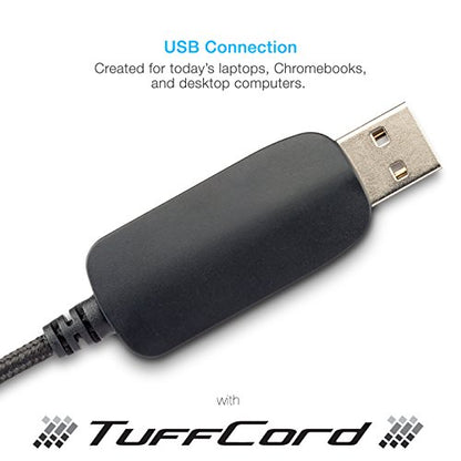 Cyber Acoustics Stereo USB Headset (AC-6012-20), Unidirectional Microphone with Flexible Boom for PC & Mac; in-line Audio Controls; Perfect for Classroom or Home - 20 Pack - size: 20-USBA