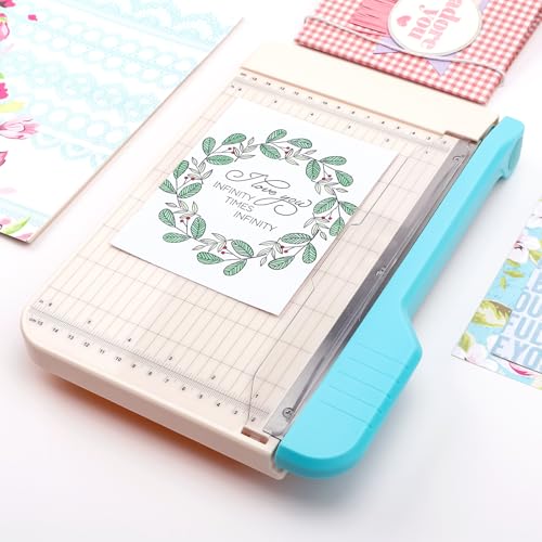 Guillotine Paper Trimmer, 9" Portable Precision Paper Cutter for Crafting Photos & Scrapbooking (Tissue/Felt/Cardstock) with Grid Alignment & Smudge Guard -Self-Sharpening Blade, Dual Measuring Scales - color: M: 6.25" X 9"