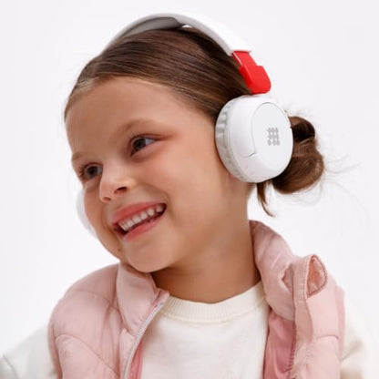 Cubitt Bluetooth Headphones for Kids, Wireless, with Premium Sound Quality, Built in Microphone, 24 Hours Playtime, Study Mode/Volume Limited and AUX Cord for iPad, Tablet, Airplane, Phone, PC, White