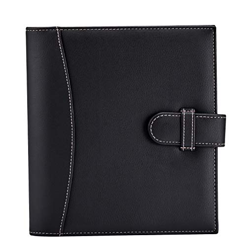 It's Academic Mini Executive Leather Portfolio Folder, 1" Ring Binder and 250-Sheet Capacity, Note Pads, and 5.5"" x 8.5" Documents, 2 Pen Loops, Black Faux Leather (98294) - color: Black, style: 8.5" x 9"