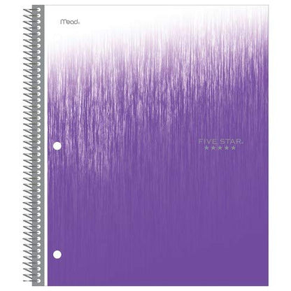 Clouded Spiral Notebook 1 Subject College Ruled Purple - Five Star Purple
