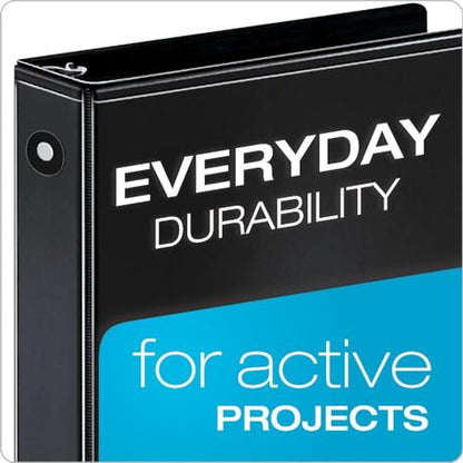 Cardinal Economy 3 Ring Binder, 1 Inch, Presentation View, Black, Holds 225 Sheets, Nonstick, PVC Free, Binders (79512), 4 Count(Pack of 2) - size: 1-Inch (Pack of 2)