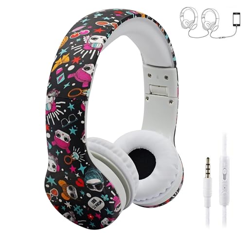 Girls Headphones for Kids,Toddler Kid Headphones with mic & Audio Sharing Port+ Volume Limited,Boys Girls Baby Children Toddlers School use（(Girls Headphones) - color: multi colour