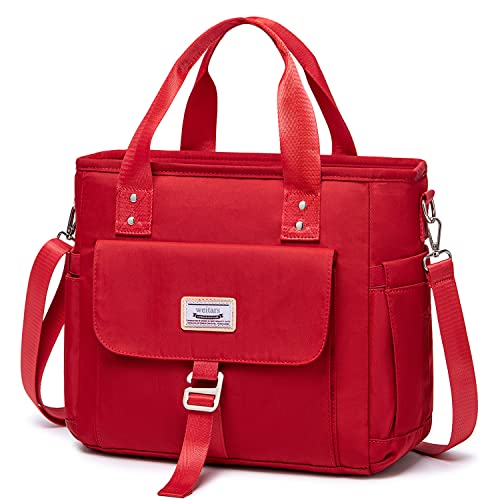 Weitars Insulated Lunch Bag for Women,Leak Proof Lunch Box for Work,Extra Large Lunch Tote Bag With Removable Shoulder Strap with Side Pockets,Reusable Lunch Cooler Bag For Picnic Hiking - color: Red