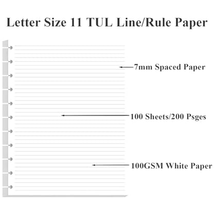 Letter Size Discbound Refill Paper, 11 Disc Paper Refill for Note-Taking System Discbound Planner, 100Sheets / 200Pages Discbound Paper, 100gsm, White, 8.5'' x 11'' - size: 100 Sheets, style: 11-Disc/Letter Size