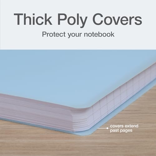 Oxford Poly Spiral Notebooks, Small 5.7 x 8.5" Book, Thick Poly Cover, White Paper, College Rule, 80 Sheets/160 Pages, Neutral Colors, 4 Pack (69721)