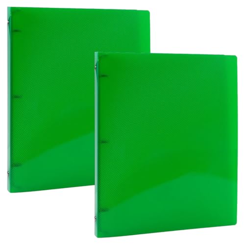 JAM PAPER Plastic 0.5 inch Binders - Green 3 Ring Binders - 2/Pack - color: Green, size: 0.5 inch (Pack of 2)
