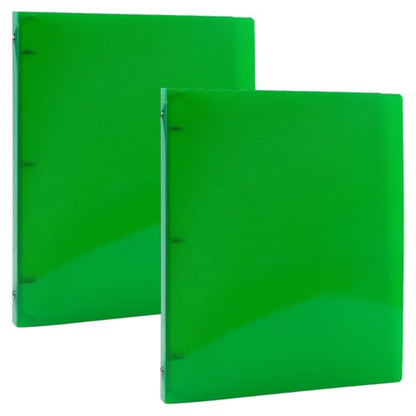JAM PAPER Plastic 0.5 inch Binders - Green 3 Ring Binders - 2/Pack - color: Green, size: 0.5 inch (Pack of 2)