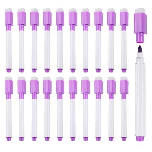 MECCANIXITY 50 Pack Dry Erase Markers Pens, Watercolor Fine Tip Marker, Whiteboard Markers with Eraser Cap for Paper Drawing Art Supplies Office Home, Purple - color: Purple