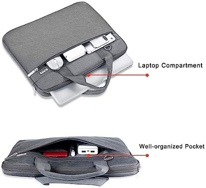 Voova Laptop Bag 13-14 Inch, 360° Protective Laptop Case Sleeve with Shoulder Strap Compatible with Macbook Air 13, MacBook Pro 13/14, Waterproof Computer Bag Slim Briefcase for Men Women, Grey - color: Grey, size: 13-13.5 inch