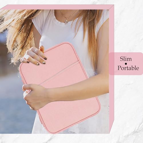 Crienten 12.9 Inch Tablet Sleeve Bag for Women Fits iPad Pro 12.9 M2 2022/2021/2020/2018/Pro 12.9 2017, Surface Laptop Go 12.4", Galaxy Tab S8+ 12.4", Waterproof Bag Carrying Case with Pocket (Pink) - color: Pink-12.9in, size: 12.9 inch