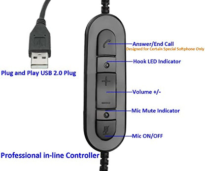 USB Headset with Microphone Noise Cancelling for PC, Computer Laptop Headphone with Mic In-Line Control for Office Softphones Teams Business Skype Zoom Conference Calls Online Course Voice Recognition - color: Multi-Purpose USB Headset Mono KML02USB