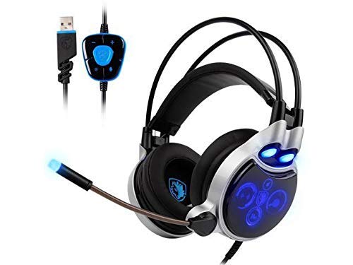 USB Stereo Gaming Headset, SADES R8 PC Virtual 7.1 Channel Surround Sound Headphones with High Sensitivity Microphone