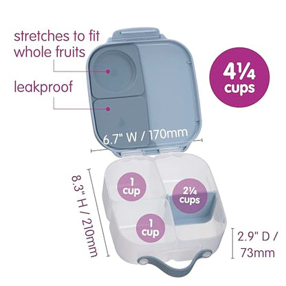 b.box Mini Lunch Box Kids | 4.25 Cup Leak Proof Bento Box for Kids Ages 3+ | 3 Compartment Snack Containers, School Lunch Container, Dishwasher Safe, BPA-Free, PFAS-Free - Chill Out - color: Chill Out, size: 1-pack