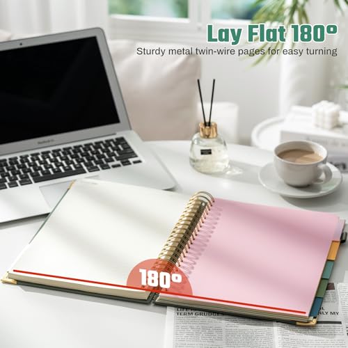 Ovesmusl Hardcover Spiral Notebooks 8.5" X 11" + 2Pcs Magnetic Leather Bookmarks