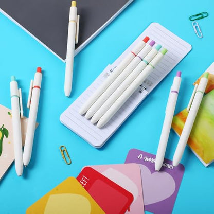 Epakh Gel Pens, 10 Pcs 0.5mm Quick Dry Black Ink Fine Point Smooth Writing Pens High End Series Retractable Aesthetic Ballpoint for Office School Supplies Women Men Gifts(White,Classic) - color: White, style: Classic