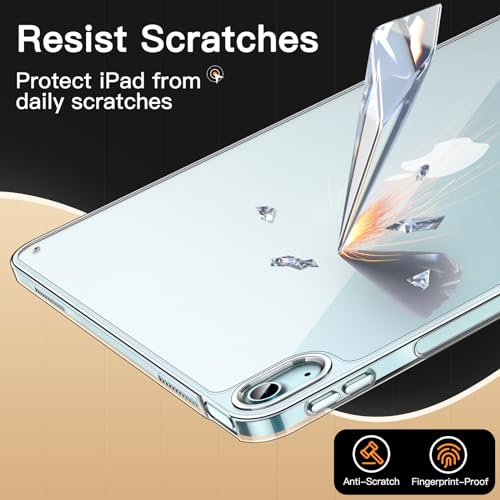 JETech Clear Case for iPad Air 13-Inch M4/M3/M2 (2026/2025/2024), Anti-Yellowing Transparent Shockproof Slim Tablet Back Cover with Hard PC Back and Soft TPU Bumper - size: iPad Air 13-inch (M4/M3/M2)