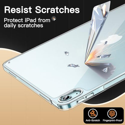 JETech Clear Case for iPad Air 13-Inch M4/M3/M2 (2026/2025/2024), Anti-Yellowing Transparent Shockproof Slim Tablet Back Cover with Hard PC Back and Soft TPU Bumper - size: iPad Air 13-inch (M4/M3/M2)