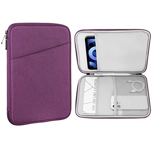MoKo 9-11 Inch Tablet Sleeve Bag Carrying Case with Accessory Pocket | Fits iPad Air 11-inch M4, iPad Pro 11-inch M5, iPad A16 11-inch, iPad 10/9/8/7th and Tab S9/S8 11-inch, Purple - color: Purple, size: 9-11 Inch