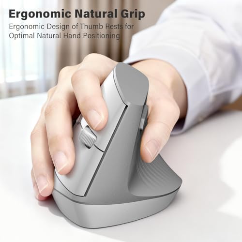 MOFII Wireless Ergonomic Keyboard & Mouse Combo – Split Curved Keyboard with Wrist Rest (All-Day Comfort) + Wireless Vertical Ergonomic Optical Mouse, Compatible with PC/Laptop/Desktop - color: White