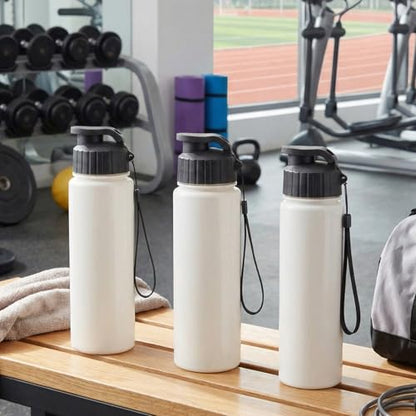 Domensi 50 Pieces Plastic Water Bottle Bulk 17 oz Sports Adults Reusable Large Water Bottles with Leak Proof Flip Top for Adults Fitness (Solid White) - color: Solid White