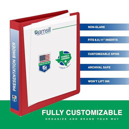 Samsill 3 Inch 3 Ring Binders, Economy Round Ring, Clear View Cover, 550 Sheet Capacity - for School, Home, Office - Red, 4 Pack - color: Red, size: 4-Pack, style: 3-Inch