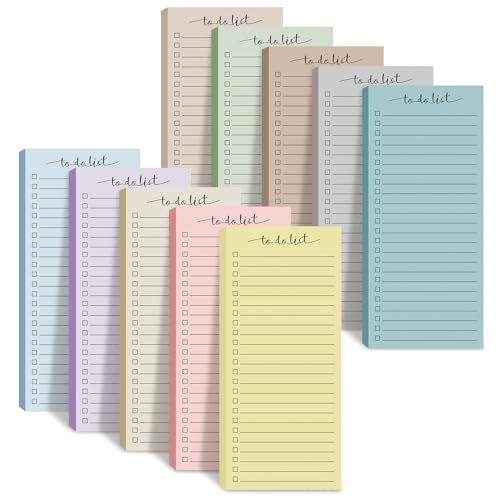 Censen 10 Pack 500 Sheets to Do List Notes Daily Checklist Notepad with 50 Sheets Undated Memo Pad Color Block Shopping List Weekly Plan Notepad Organizer Planners(Light Morandi,Lined) - color: Light Morandi, style: Lined