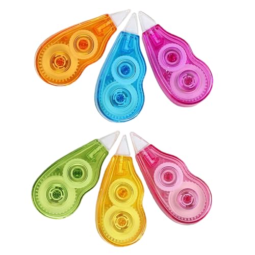 Correction Tape Set 6pcs Portable 12m Candy Color Correction Tape for Students Supplies Office Stationery Random Color