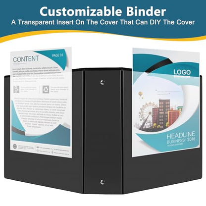 CIXILDTS 3" 3 Ring Binder, Standard 3-Inch Round Ring Binder Fit Letter Size Paper, Presentation View Binders, 10 Packs, Black - color: Black, size: 3", style: 10-Pack