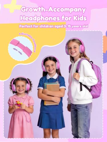 Acer Kids Headphones Wired for School - Over Ear Design, 85/94dB Safe Volume Limit, 3.5mm Jack Foldable Headphones for Toddler Boys Girls Classroom Yoto Player Chromebook Travel (Pink) - color: Pink